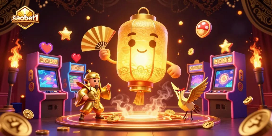 Play along with saobet1’s vibrant casino games featuring golden spirits and dynamic arcade elements.