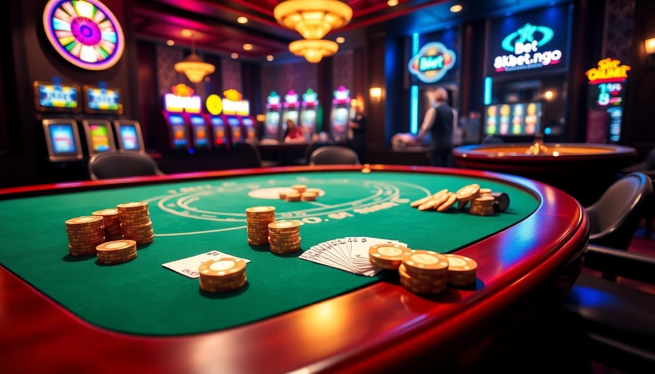 Experience the excitement at 8kbet.ngo with high-stakes poker and vibrant casino visuals.