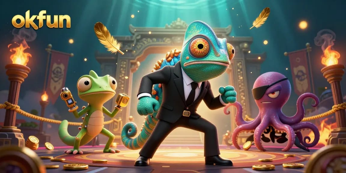 okfun players immerse in thrilling gaming with vibrant characters in a dynamic casino scene