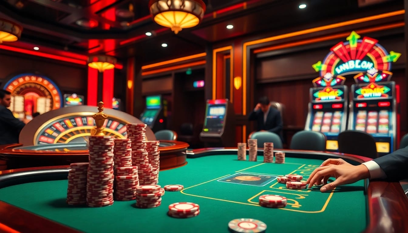 Experience high-stakes excitement at SHBETCOM casino with vibrant poker and roulette action.