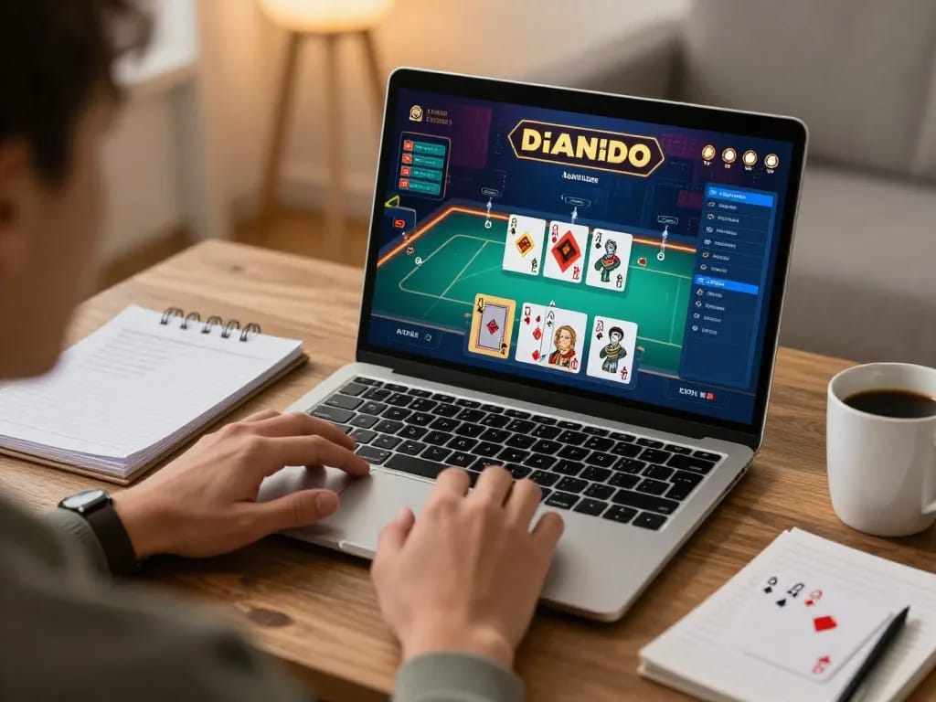 Player engaging in a strategic online gaming session on 789win 37 with laptop and notes.