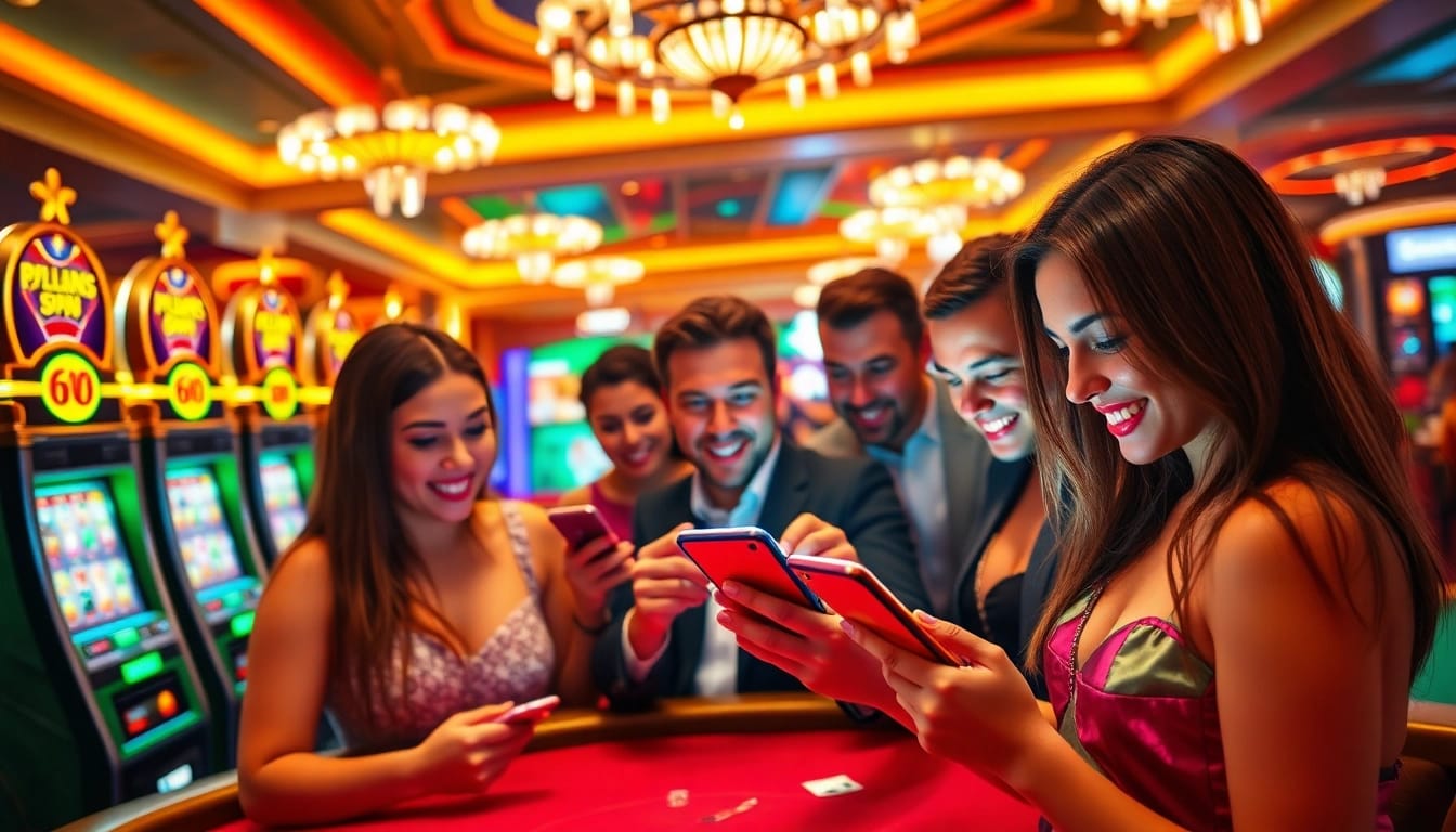 Tải App Nhà Cái 68VIP for an enhanced gambling experience on mobile with vibrant casino elements.