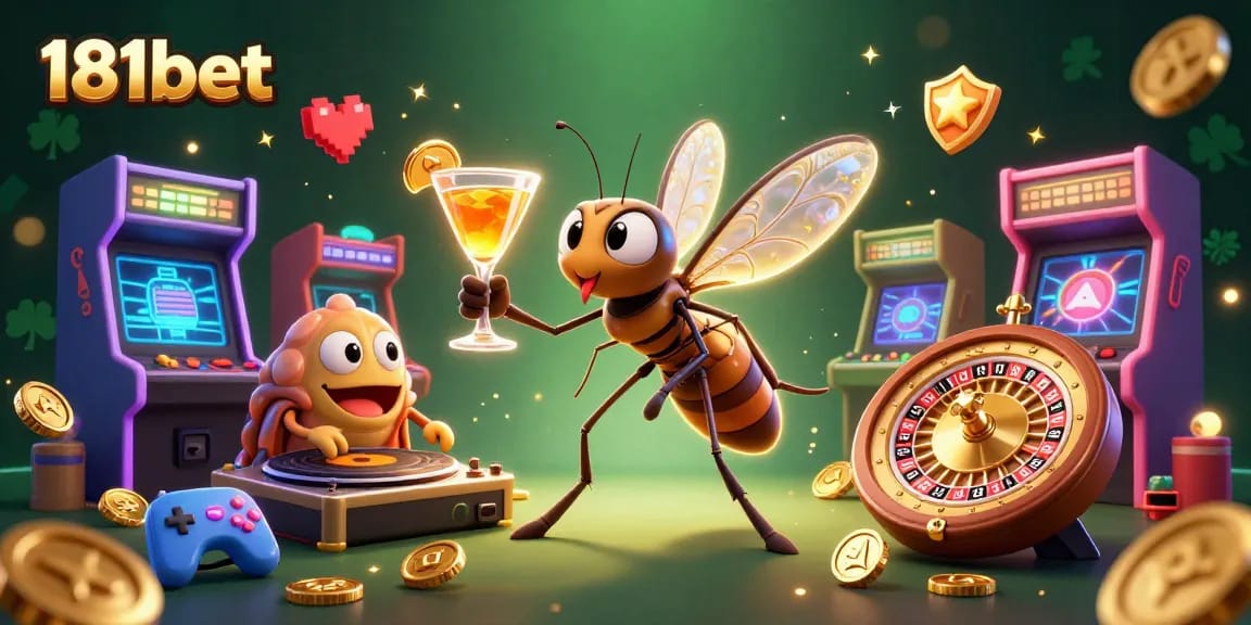Experience thrilling moments with 181bet's vibrant casino scene featuring unique characters and enchanting game elements.