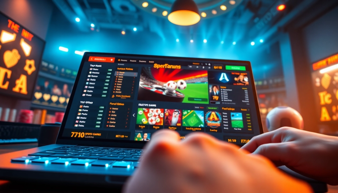 Interactive gaming experience on 77win com offering diverse betting options and casino games.