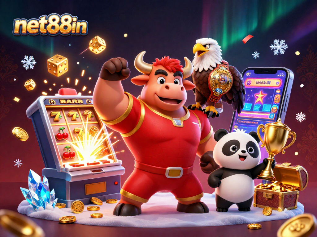 Experience a vibrant net88in casino scene with dynamic characters celebrating a jackpot.