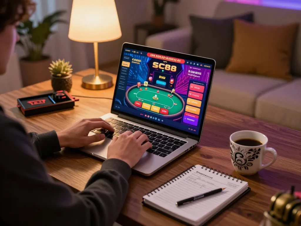 Engaging online poker session at SC88 nhà cái with a warm, inviting home atmosphere.