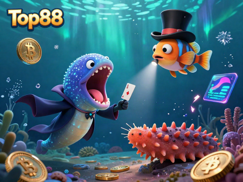 Engage with Top88's thrilling casino magic act featuring an eel, anglerfish, and sea cucumber.