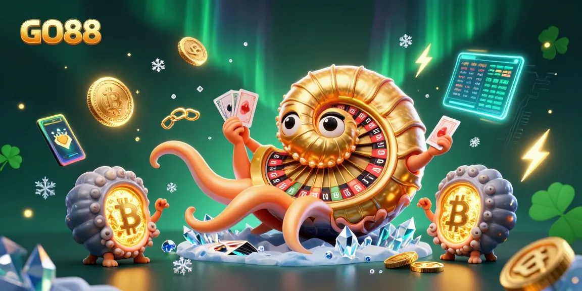 Engage in thrilling gambling action with GO88's nautilus-themed gaming experience in a sparkling casino.