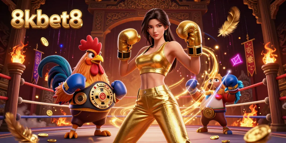 Experience 8kbet8 action with a vibrant 3D casino illustration showcasing dynamic gaming elements.