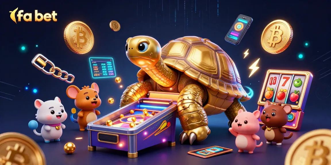 Play exciting casino games like slots with fa bet, showcased in vibrant 3D illustration.