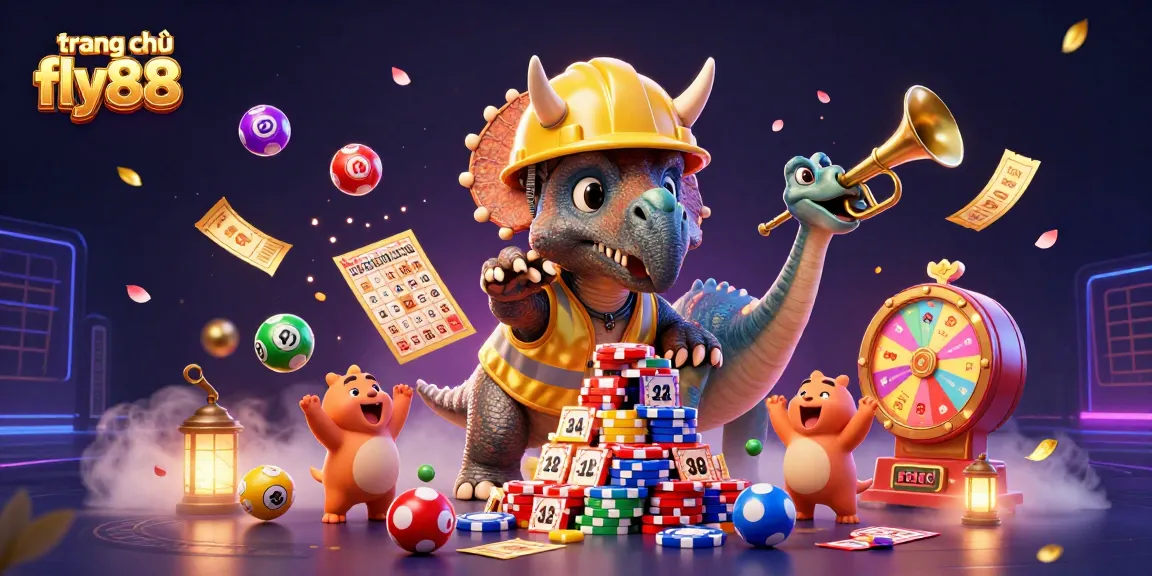 Celebrate gaming excitement at trang chủ fly88 with vibrant lottery balls and dynamic casino elements.
