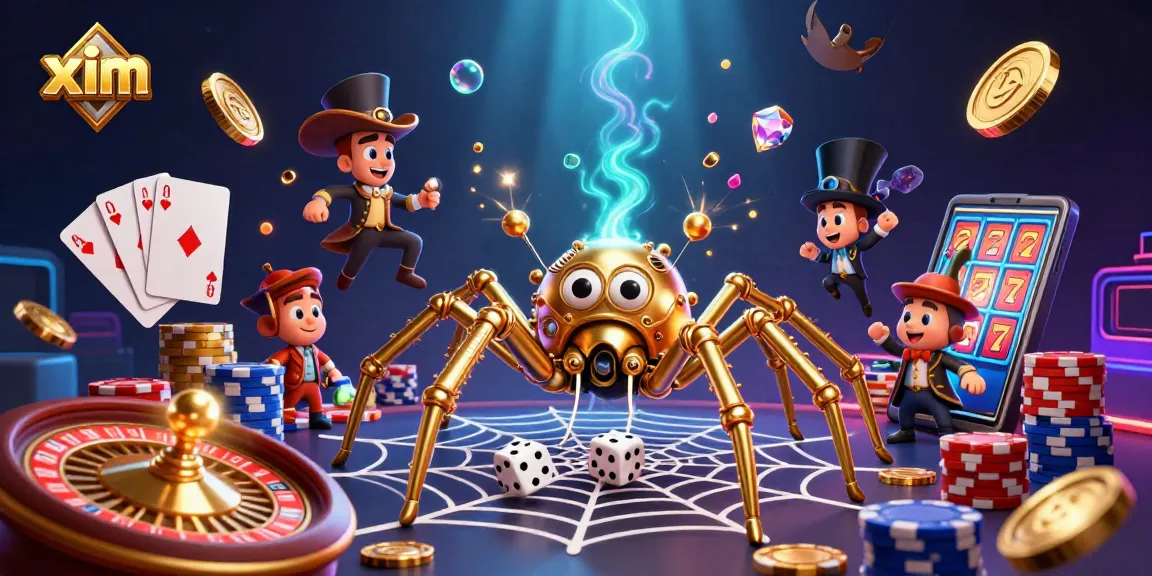 Experience the thrill of xim casino gaming with golden spider and fly in action.