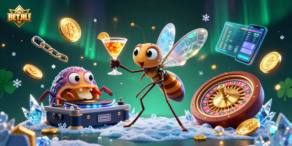 BETJILI showcases vibrant casino characters amid Bitcoin coins and a roulette wheel, perfect for gaming enthusiasts.
