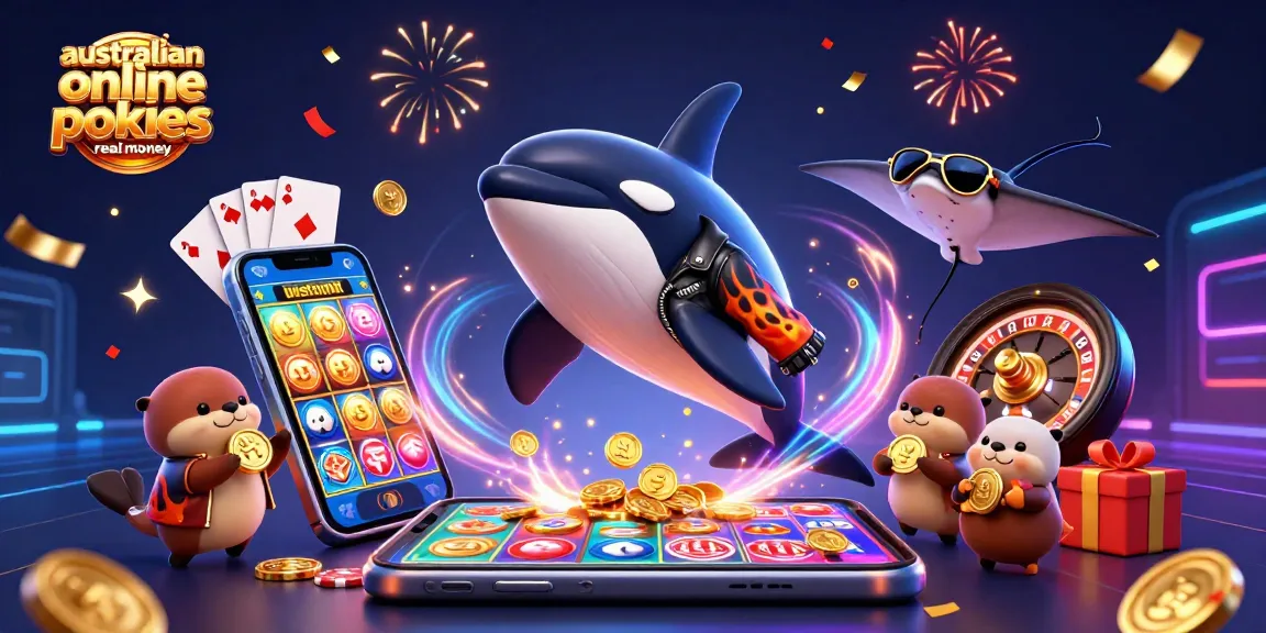 Experience excitement with australian online pokies real money, featuring engaging characters and vibrant casino elements.