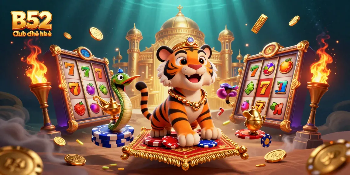 Experience the excitement of B52 Club chính thức with vibrant slot games and dynamic elements in this captivating scene.