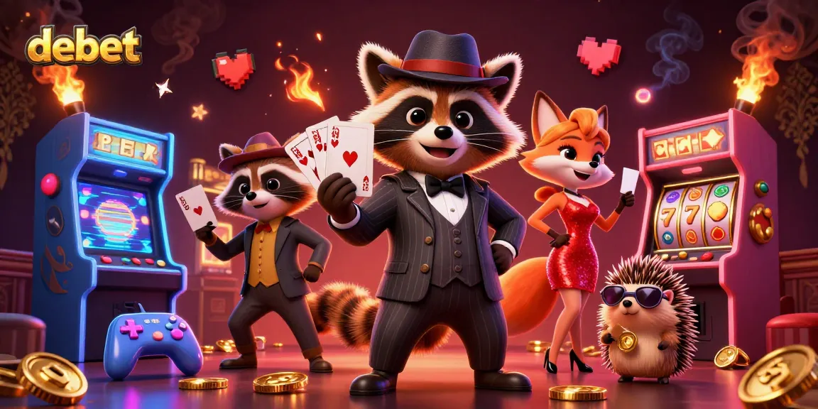 Experience the excitement of debet with vibrant casino characters and jackpot visuals.